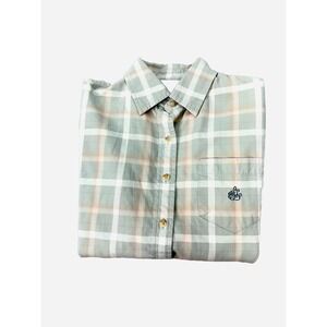 Lauren Ralph Lauren Vtg.  Women's Sz S Green/Pink Plaid Button Front Blouse
